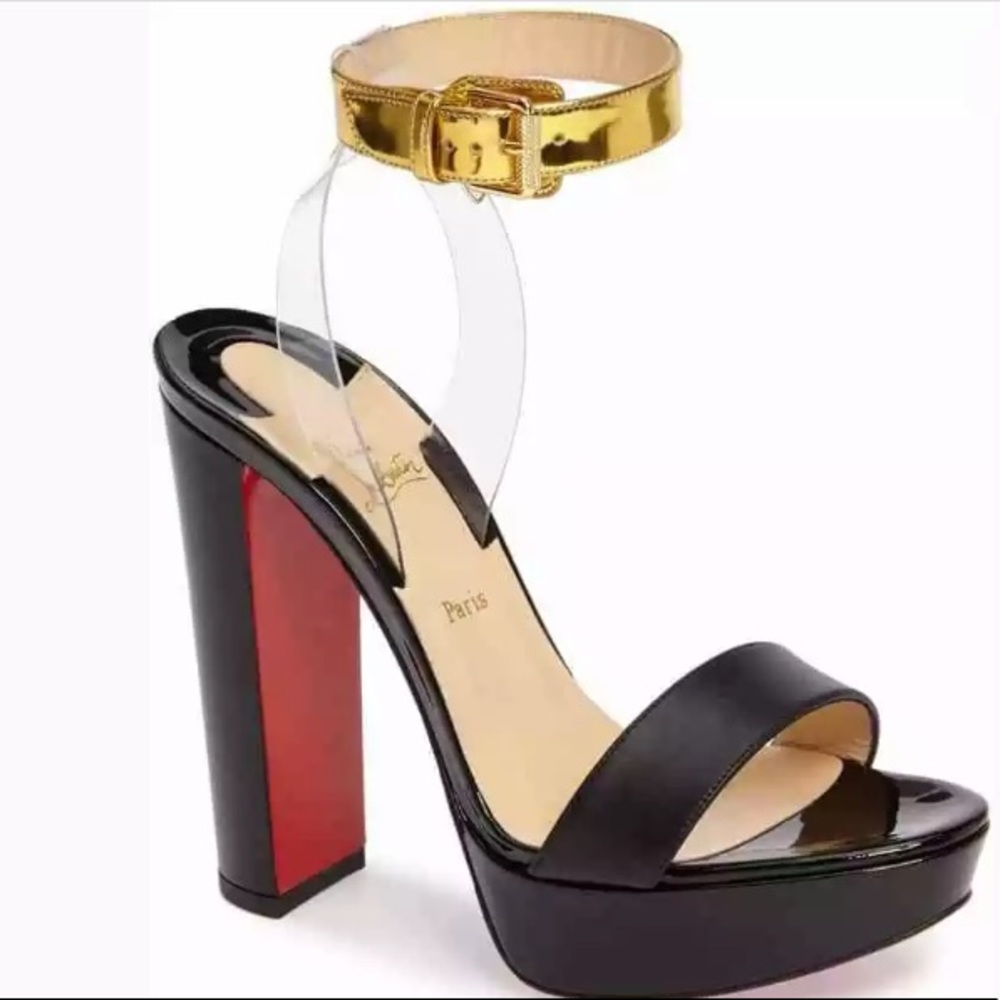 Christian Louboutin Metallic Cherry Sandal Sz. 37